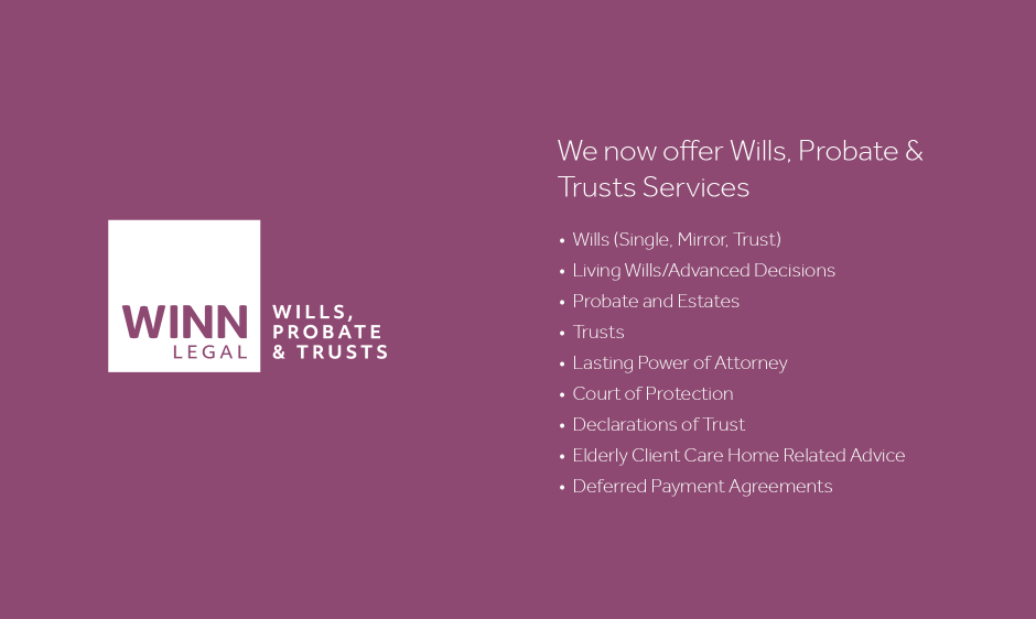 We now offer Wills, Probate and Trusts Services