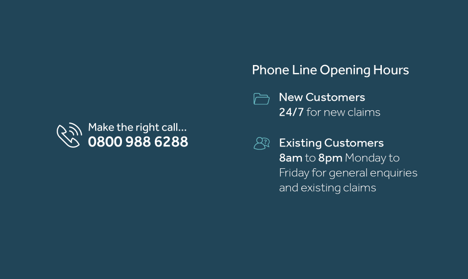 Phone line opening hours. New customers: 24/7 for new claims. Existing customers: 8am to 8pm Monday to friday for general enquiries and existing claims