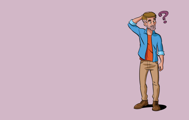 Illustration man question mark