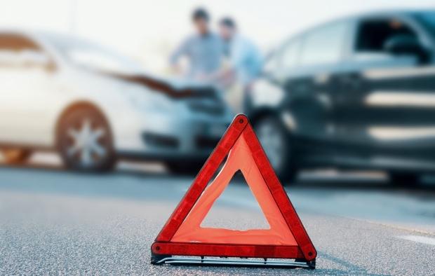 A roadside warning symbol