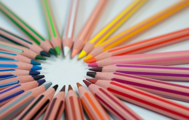 School pencils on a table
