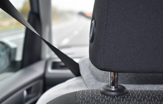 A seatbelt in a car