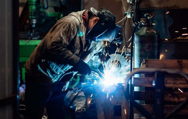 A person works in a factory