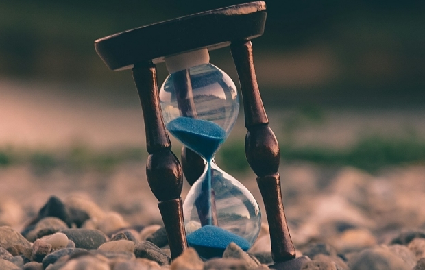 A timer is left in the sand