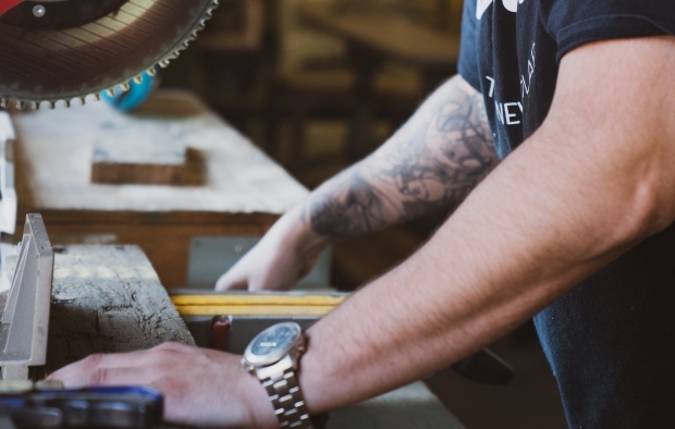 A person at work