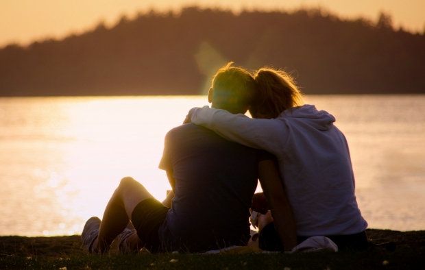 Two people hugging