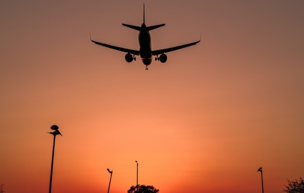 An aeroplane about to land