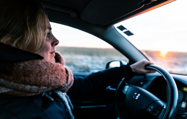 A driver in winter