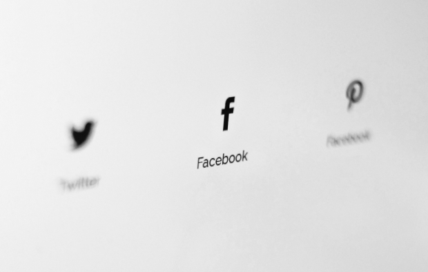 Social media logos on a computer screen