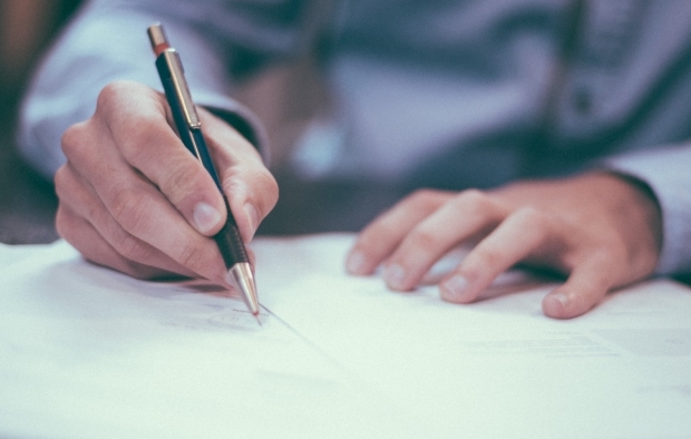 Signing a legal document