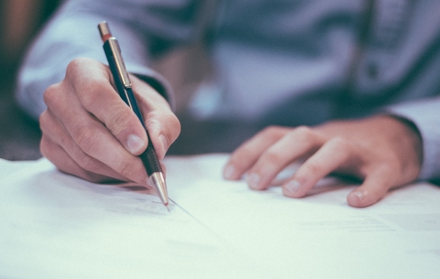 Person signing document