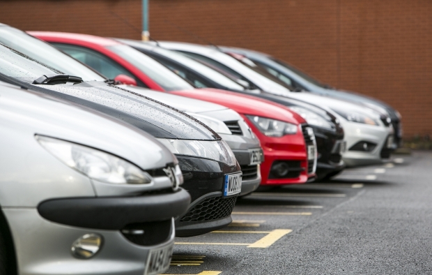 car clocking forecourt parked
